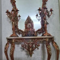 آینه و شمعدان طرح برنز