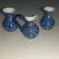 گلدان پارچ تزئینی مسی اکسسوری دکوری مینا کاری شده