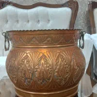 گلدان پیاله سینی  مسی قدیمی