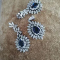 نیم ست نقره قدیمی با نگین یاقوت اصل|جواهرات|زنجان, |دیوار