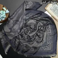 روسری ابریشم ژاکارد لمه دار دو رو ، قواره ۱۴۰