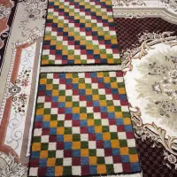دو دست قالیچه دست بافت محلی نو و با نخ گیاهی