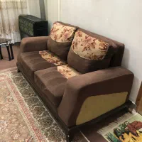 مبل ۷ نفره و میز وسط شیشه ای و چوبی mdf|مبلمان خانگی و میز عسلی|قائم‌شهر, |دیوار