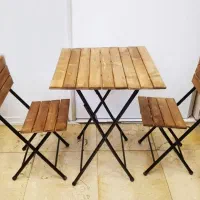 میز و صندلی چوبی بالکنی و مسافرتی تاشو