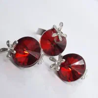 نیم ست سنگ یاقوتی گوشواره و انگشتر