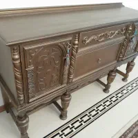 کنسول کف طرح فرانسه آنتیک + شمعدان قاب دکور پتینه|بوفه، ویترین، کنسول|لواسان, |دیوار