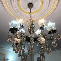 لوستر برنزی حباب کریستالی