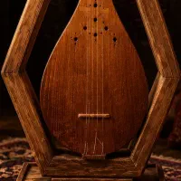 پایه نگهدارنده سه تار دست ساز|آلات موسیقی|اصفهان, باغ نگاره|دیوار