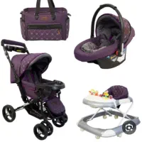 کالسکه و روروئک و کریر و پتو و بالشت و تشک نوزاد