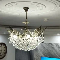 لوستر برنج با گوی کریستالی