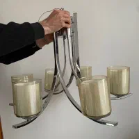 لوستر ۶ شاخه فلزی|لوستر و چراغ آویز|رودسر, |دیوار