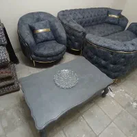 مبل ۸ نفره با میز تلویزیون عسلی و میز بزرگ نو نو