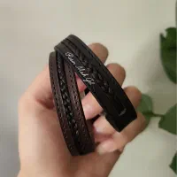 دستبند چرم با مو