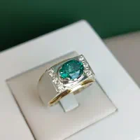 انگشتر توپاز سبز طبیعی  کد ۲۲۴۰