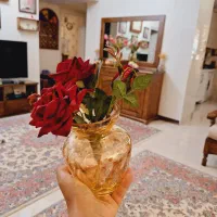 گلدان شیشه ای طلایی|صنایع دستی و سایر لوازم تزئینی|تهران, سازمان برنامه جنوبی|دیوار