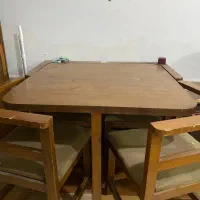 میز نهار خوری چوبی 4نفره خفن/ آیینه قدی / ساعت قدی|میز و صندلی غذاخوری|سلمان‌شهر, |دیوار