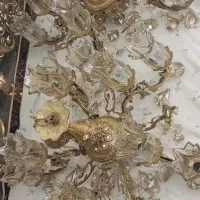 دوعدد لوستر سایز بزرگ ده شعله برنز اصل