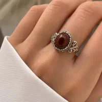 انگشتر نقره با عقیق یمنی