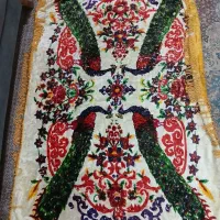 رو تختی مخمل نوستالژی طرح ۴ طاووس