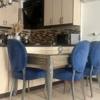 میزناهار خوری ۶نفره کاملا چوب کار شده سالم و نو