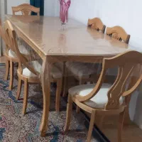 میزنهارخوری ۸ نفره چوب راش طرح فرانسوی