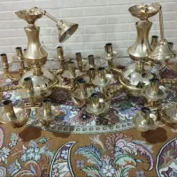 لوستر در حد نو برنز رنگ ثابت ابکاری طلا شده|لوستر و چراغ آویز|همدان, |دیوار