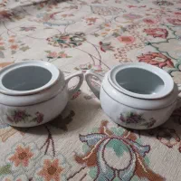 3 دست برنج خوری و دیس (چینی گل سرخی)