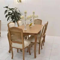 نهار خوری ۶ نفره فرانسوی رنگ فندوقی