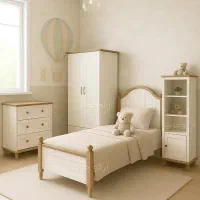 سرویس خواب یک نفره lo نوجوان تخت کمد دراور تک یک