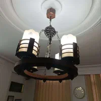 لوستر چوبی چهار لامپ|لوستر و چراغ آویز|مشهد, آزادشهر|دیوار