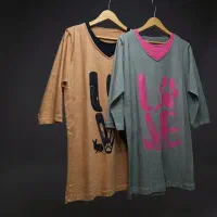 تیشرت نخی آستین ۳ربع