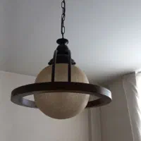 یک جفت لوستر چوبی با حباب و دیوارکوب کریستالی|لوستر و چراغ آویز|مشهد, هفت تیر (حافظ)|دیوار