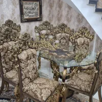 مبل و نهار خوری سلطنتی چوب استیل اصل|مبلمان خانگی و میز عسلی|کرمانشاه, |دیوار