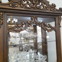 ویترین چوبی منبت کاری شده کار دست چوب راش