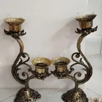 شمعدان کاملا برنجی سنگین