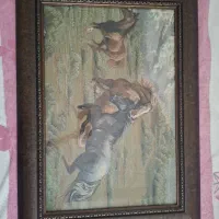 تابلو فرش اسب  پارچه خارجی اندازه۷۵ در۵۵ سانت