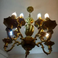 لوستر تمام برنز|لوستر و چراغ آویز|تبریز, |دیوار