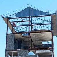 اجرای جوشکاری اسکلت شیروانی آلاچیق راویز فلاشینگ