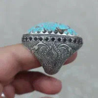 انگشتر فیروزه نیشابور غول پیکر مخراجکاری|جواهرات|میبد, |دیوار