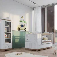 سرویس چوب تخت و کمد نوزاد و سیسمونی جذاب اقساط