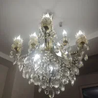 لوستر پایه برنج ابکاری طلایی