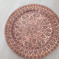 بشقاب مسی قدیمی طرح  دار