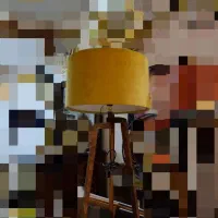 چراغ خواب یا آباژور پایه عصایی ،، شید مخملی