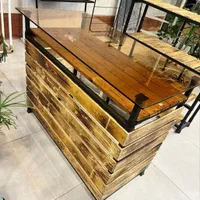 ویترین پیشخوان چوب پروفیل