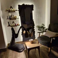 آینه قدی چراغدار پاپیه ماشه، طرح سنگ گرانیت