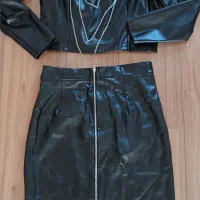 بلوز دامن چرم