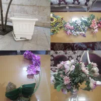 گلدان بزرگ و گل مصنوعی