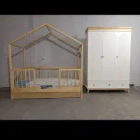 سیسمونی تخت کلبه ای سرویس خواب نوزاد مدل خورشید