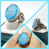 انگشتر نقره روس در نجف و فیروزه مصنوعی کد ۵۹۱