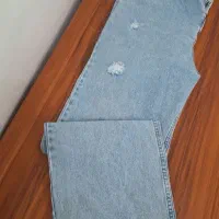 شلوار نیم بگ آبی یخی